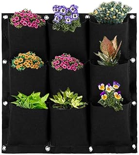 Sponsored Ad - WFIST 9 Pockets Vertical Breathable Plant Bag Hanging Growing Bag Outdoor Indoor Planter for Wall Garden Fl...