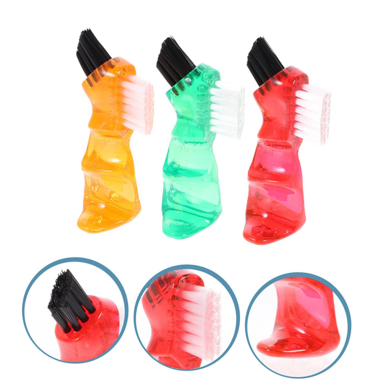 Spazzolino Multifunzionale e Pratico 3 Pezzi Mini per Protesi Dentarie in Plastica Pp la Pulizia Dentale Quotidiana e Facile da Trasportare