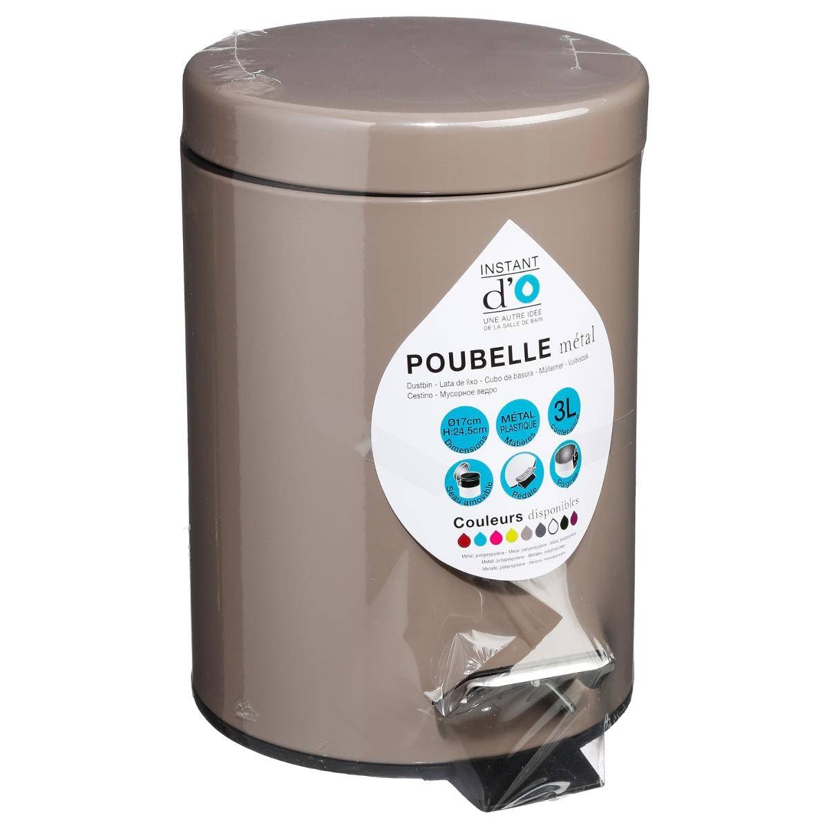 MSV Prullenbak/ Poubelle à Pédale - 2x - Industrial - Métal - Taupe