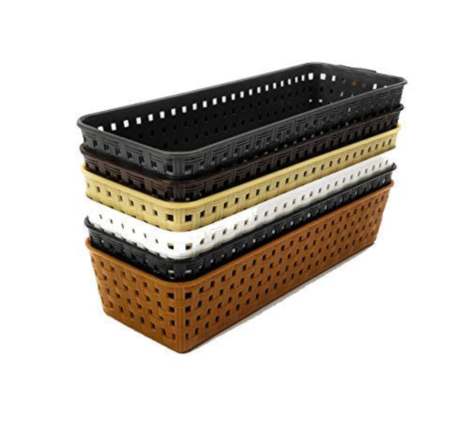 SR Storage Box Basket for Storage Plastic Organiser for Storage Bathroom Storage Box Small Plastic Organiser Bathroom Basket Boxes for Toys,Cosmetic,Accessory (6Pcs)