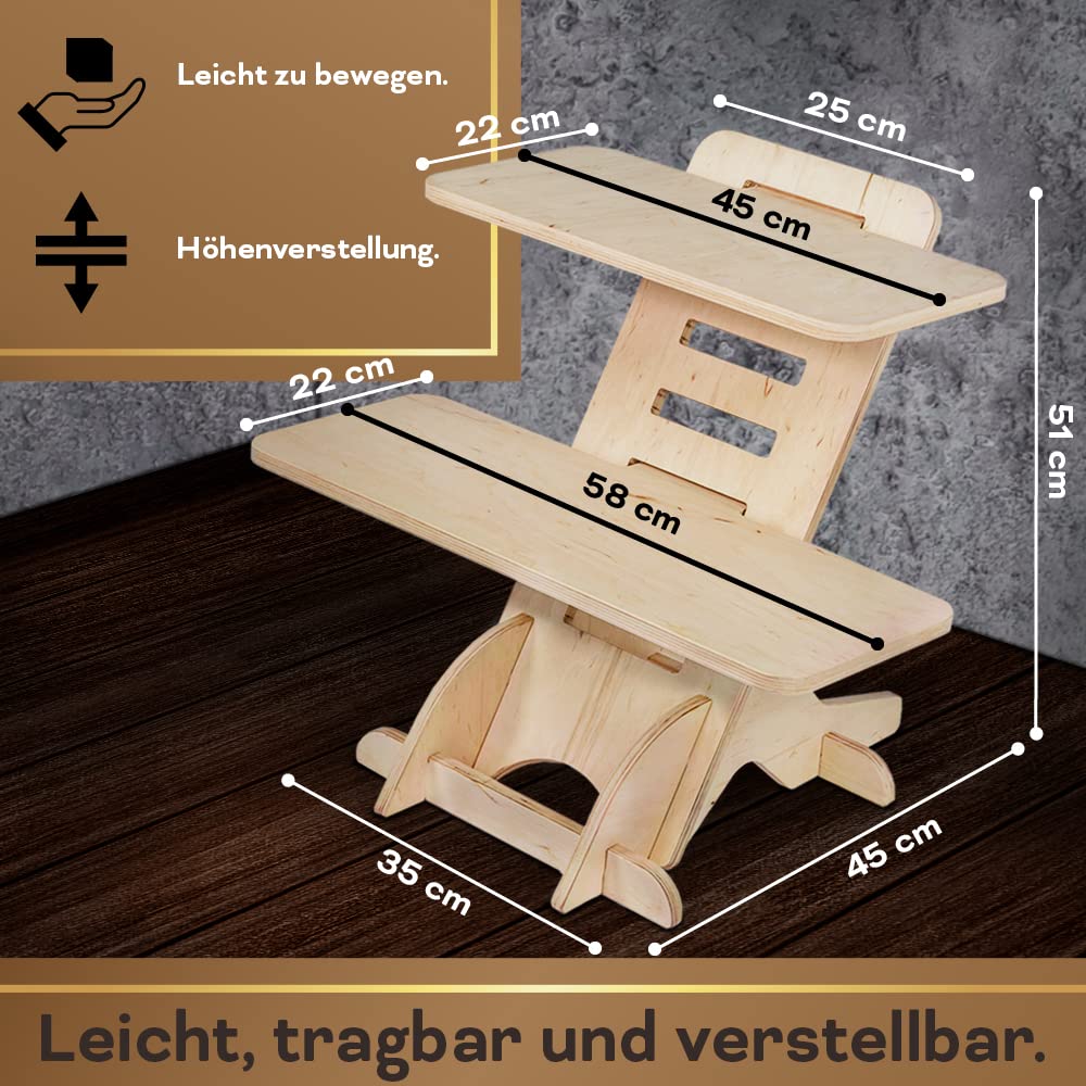 Stehschreibtisch Aufsatz | Stehpult Holz| Standing Desk | Ständer | Schreibtischaufsatz Holz | Stehpulte | Standsome Stehschreibtisch | Steh Schreibtisch | Made in EU