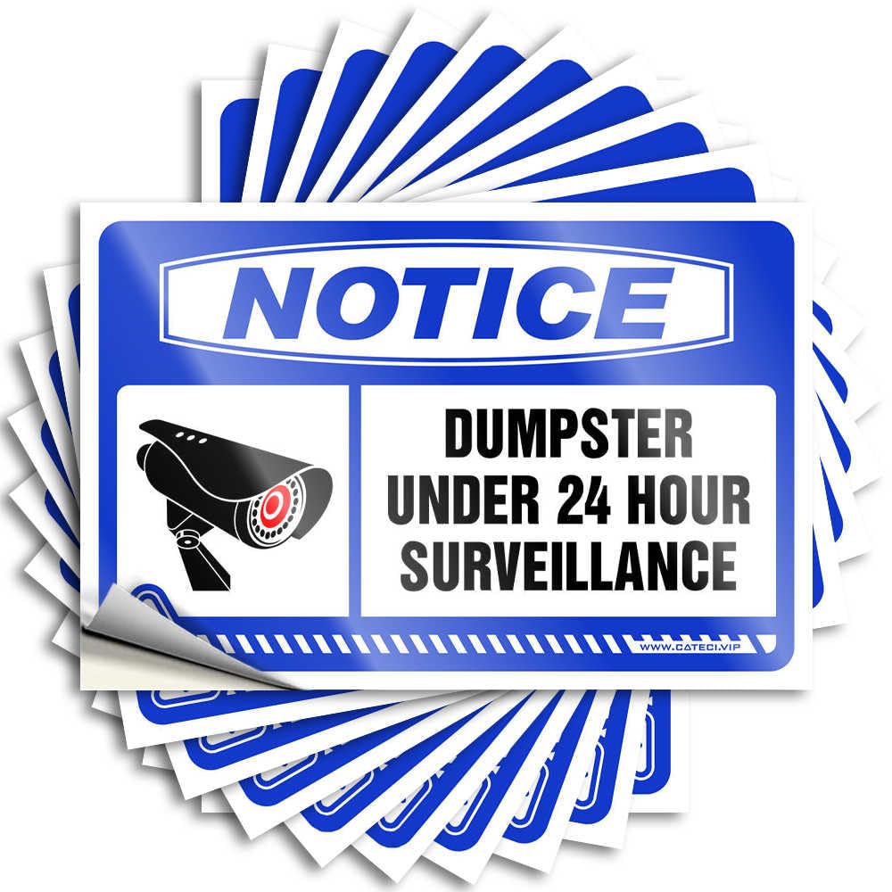 Bar Decor for Home Hat Stickers | Notice Dumpster Under 24 Hour Surveillance Positive Durable Vinyl Sticker Easy Apply for Math(6X9CM)