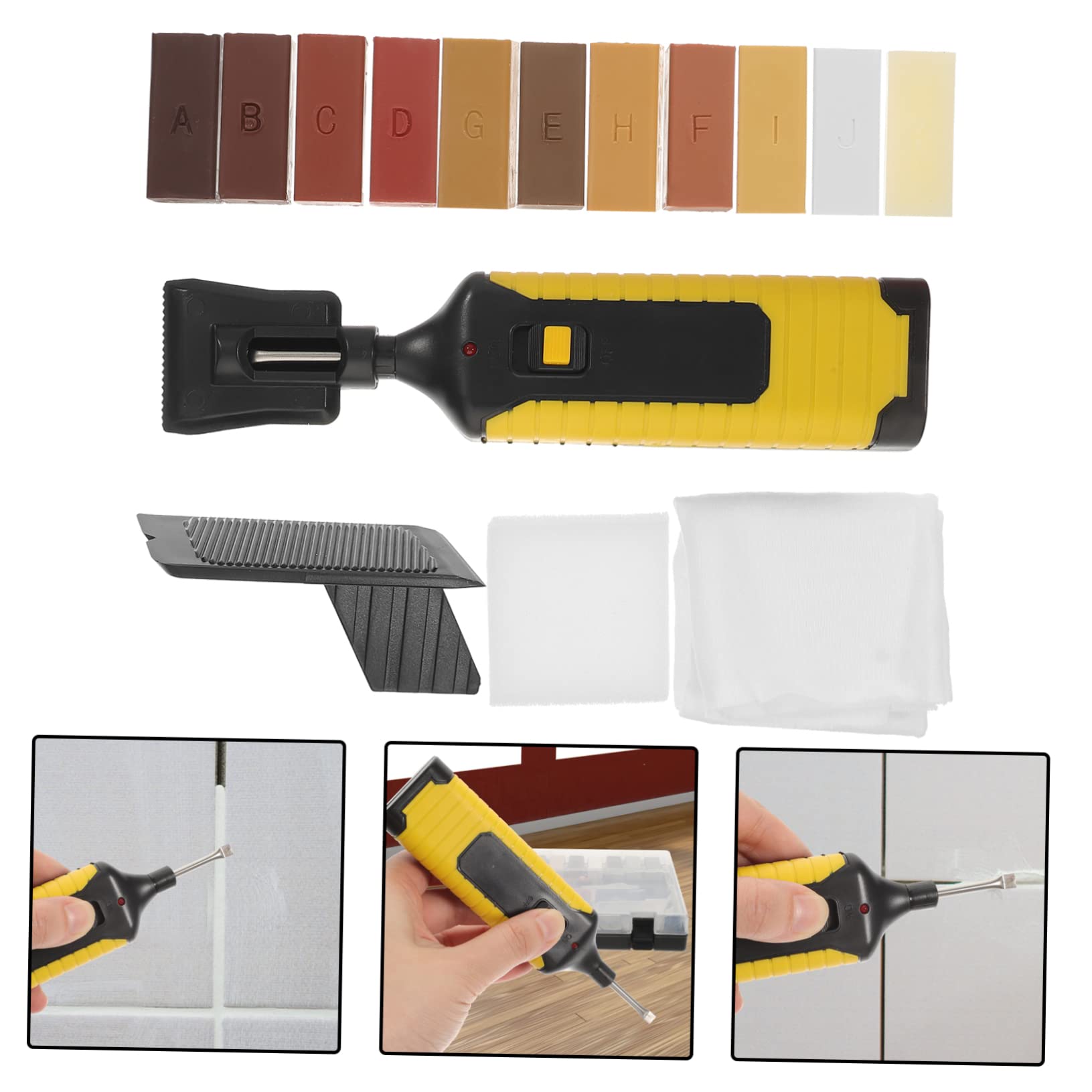 Kit Riparazione Parquet Legno e Laminato 11 Blocchi di Cera per Riparazione Rapida Graffi su Pavimenti e Mobili, Riscaldamento Veloce e Design Accattivante