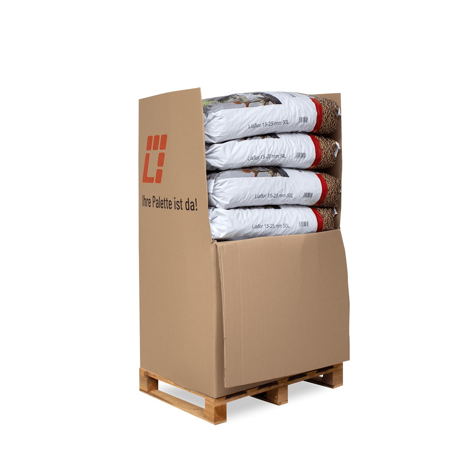 Liaflor Blähton Tongranulat Hydrokultur Keramik Pflanz Granulat Ton Kugeln Für Garten Zimmer Pflanzen Kübel Töpfe Drainage Substrat Design Grob 15-25mm 50l x 13 Sack 650l / 1 Palette