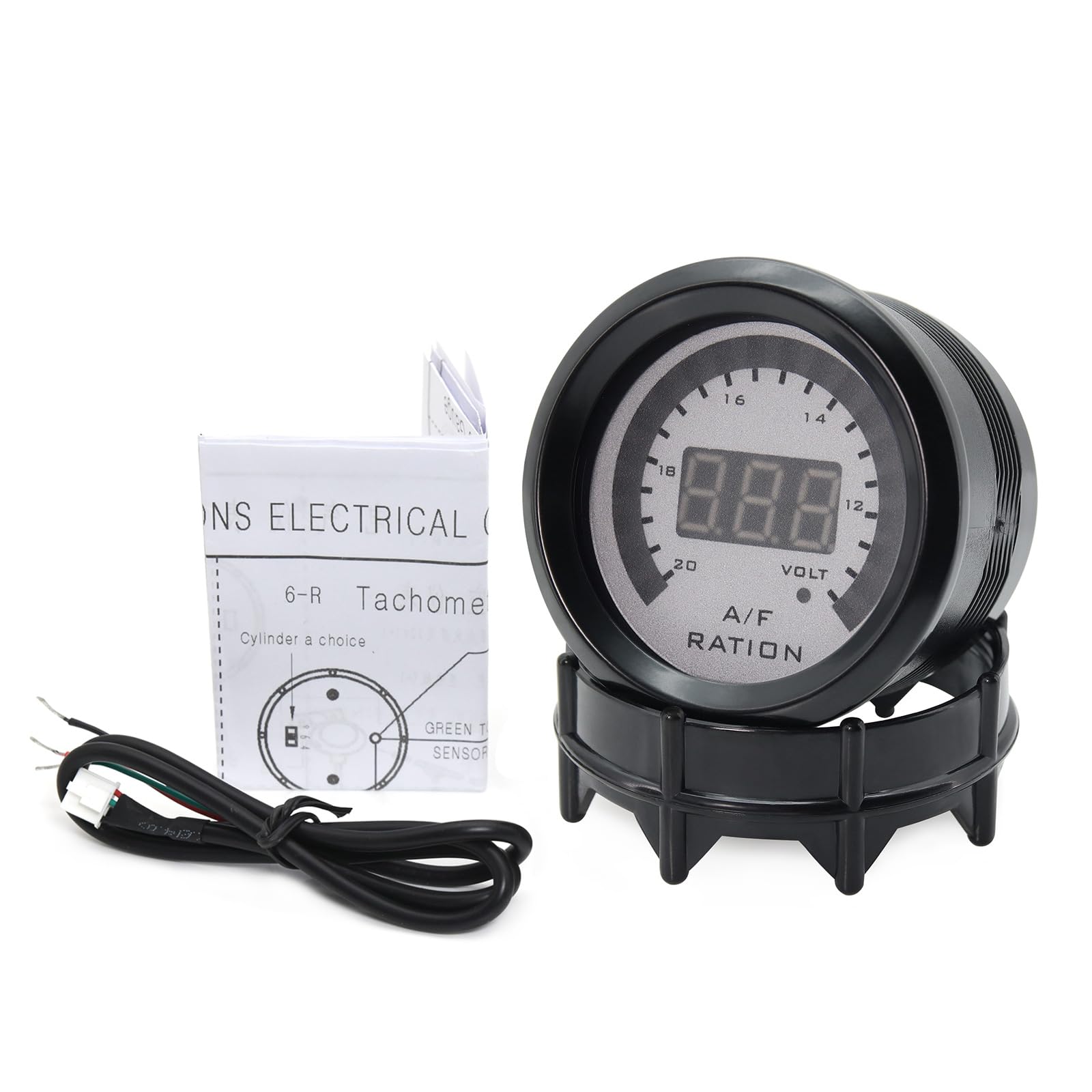52 mm Digital Air Fuel Ratio Gauge auto da corsa LED blu con banda stretta O2 sensore di ossigeno per auto da 12 V
