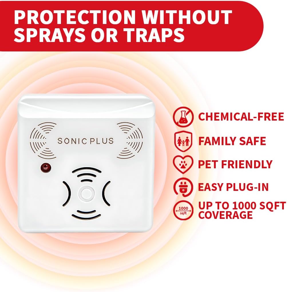 Riddex Plus & Sonic Ultrasonic Pest Repeller System Bundle | Total Home Defense Against Mice, Rats, Roaches & Insects – Chemical-Free, Indoor Plug-in, Riddex Plus 3-Pack & Sonic Plus 6-Pack | White