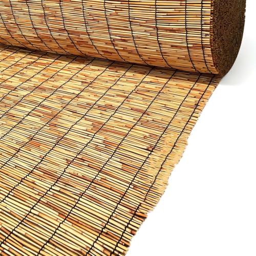 Cortinas de Caña Enrollables Persianas Enrollables Bambú Cortinas Apagadas Estor Ajustable de Ocultación Estor Plegable para Patios Jardines Ventanas(W60cmxH160cm)