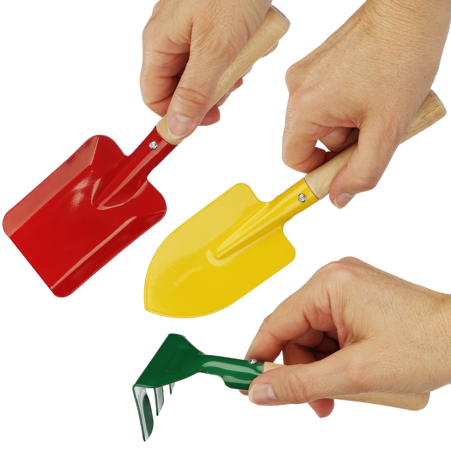 set attrezzi giardino 6 pezzi, mini utensili per balcone terrazza, kit per piantare con paletta trapiantatore rastrello, accessori per vaso aiuola (Set da 6 pezzi)