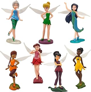 Tinkerbell Figure Toys Miniature Fairy Garden Ornament Fairy Pixie Girl Fly Wing DIY Dollhouse Decor, Princess Tinker Bell Fairy Model Dolls Gift for Children