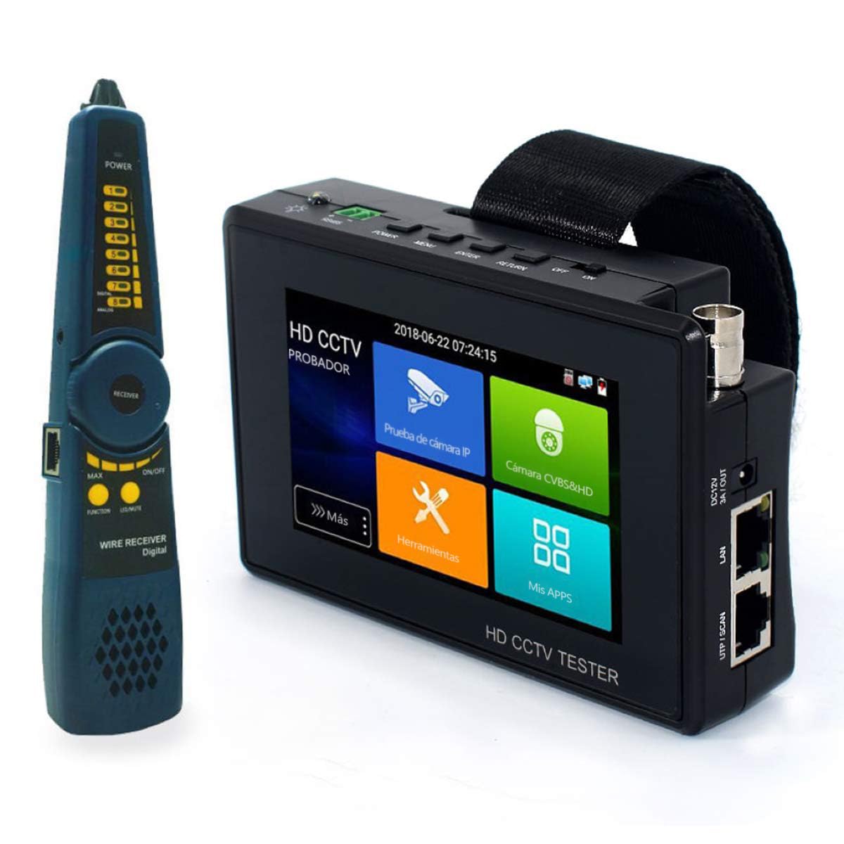 4 pollici Monitor Coassiale CCTV Tester H.265 4K Telecamera IP Tester CCTV CVBS 8MP TVI CVI AHD Tester Analogico Monitor Tester Telecamera POE/WIFI/HDMI Uscita/RJ45 TDR-Polso Portatile
