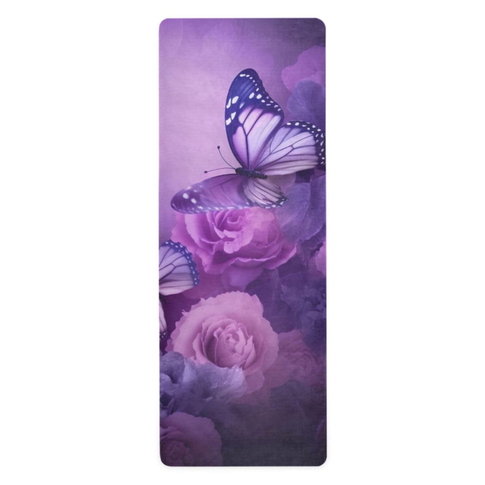 SDMKA Purple Butterfly Yoga Mat for Women Men 71