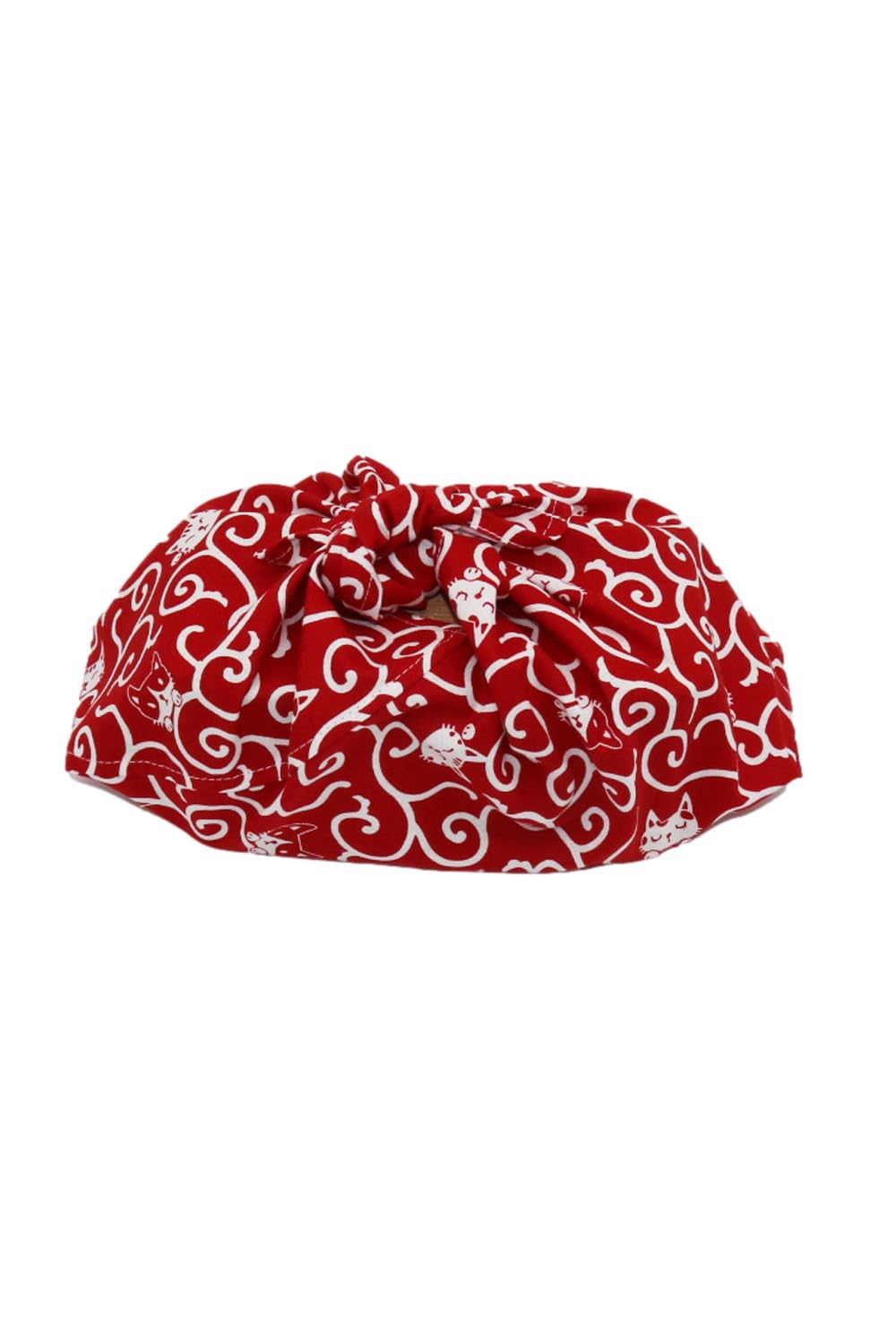 Azuma Bag, Miyuki Bag, Cloth Bag, Bento Wrap, Drawstring Bag, Japanese Pattern, Cat Arabesque Pattern, Gusset, No Sharp Corners, Perfect Lunch Bag (Cat Arabesque, Red) : Home & Kitchen