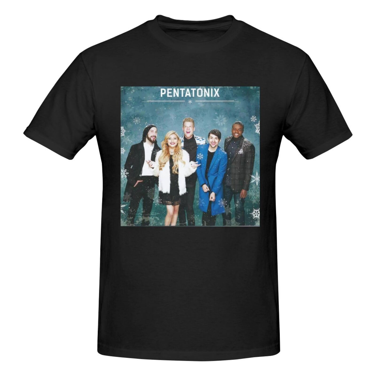 Penta Music Tonix Men's Pure Cotton Short Sleeve T-Shirt Soft Crew Neck Plain T Shirts Casual Sport T-Shirt Black