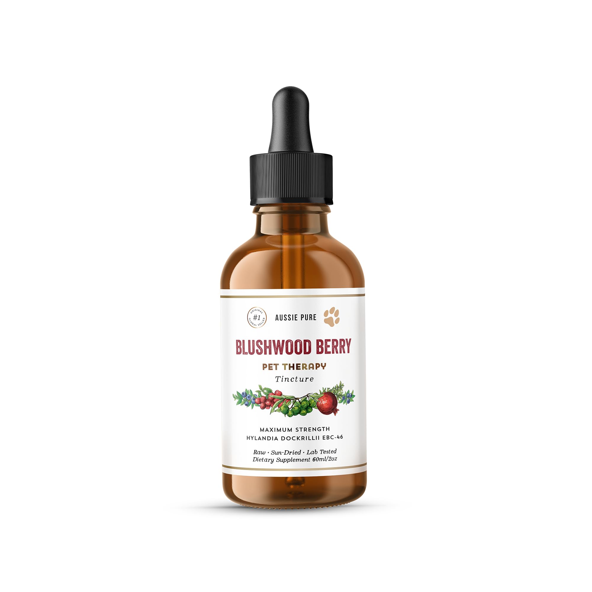 Aussie Pure Pet Therapy Blushwood Berry EBC-46 Tincture - 60ML - Maximum Strength - Lab Tested and Certified - Gentle, Oral and Topical Alcohol-Free Formula - Immune and Cell Support