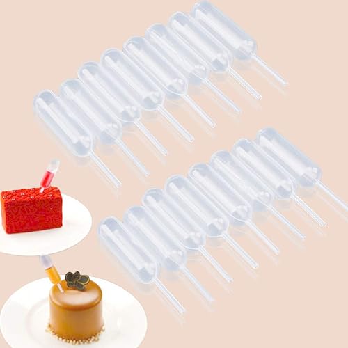 moveland Pipetas para cupcakes, 120 unidades, 0.1 fl oz, de plástico, goteros, inyector líquido para fresas, cupcakes, chocolate