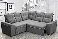 Sofá Canto London Cinza Suede Velut - King House