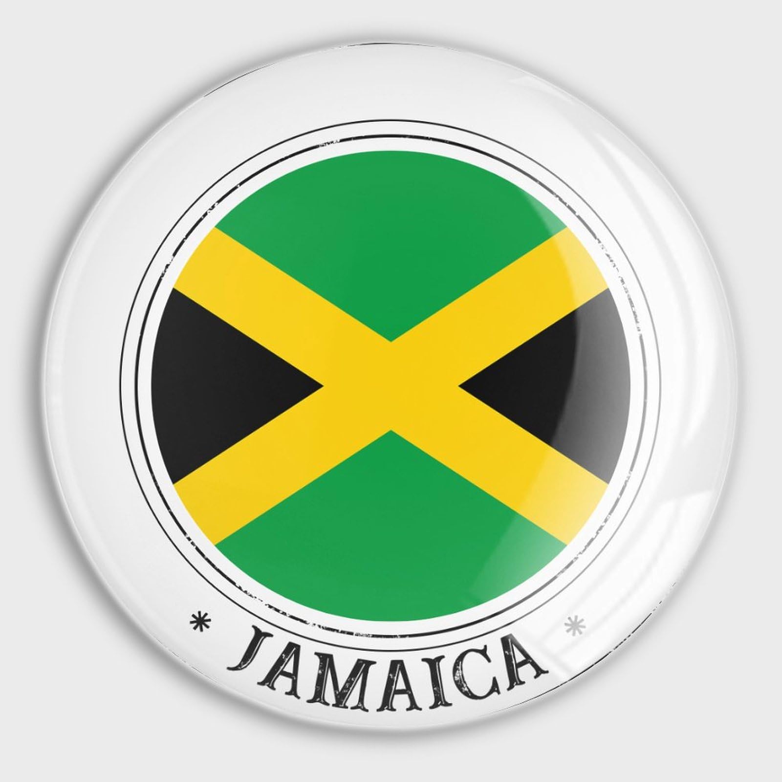 Magnets réfrigérateur Jamaïque en verre - Lot de 4 jolis aimants cadeaux pour adulte