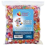 Dubble Bubble Gumballs - Dubble Bubble Gum - Double Bubble Gum - Gumballs Assorted Fruit Flavors, Individually Wrapped Bulk Candy 4 LB Party Bag, Family Size
