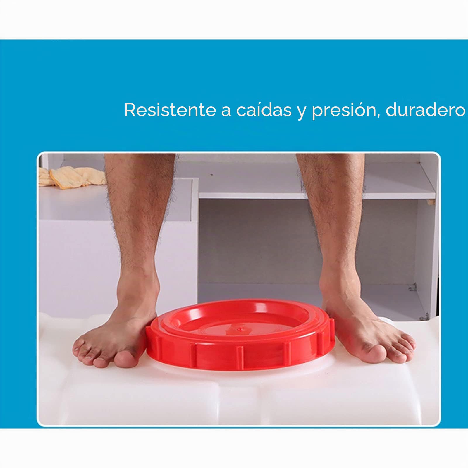Bidón para agua Cubos De PláStico De Calidad Alimentaria Con Grifo Gran Capacidad Contenedores Tanques De Almacenamiento De Agua DoméSticos Rectangular Blanco Grandes DepóSitos De Agua(Size:110L)