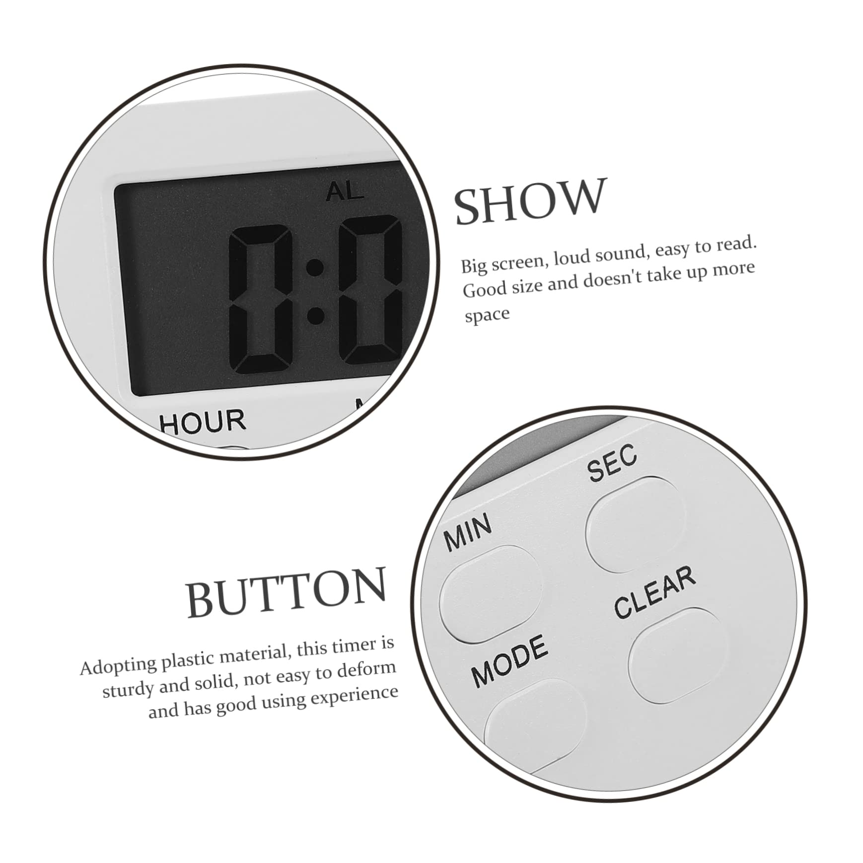 Silent Digital Kitchen Timer - LCD Countdown Timer For Cooking, Classroom, Studying