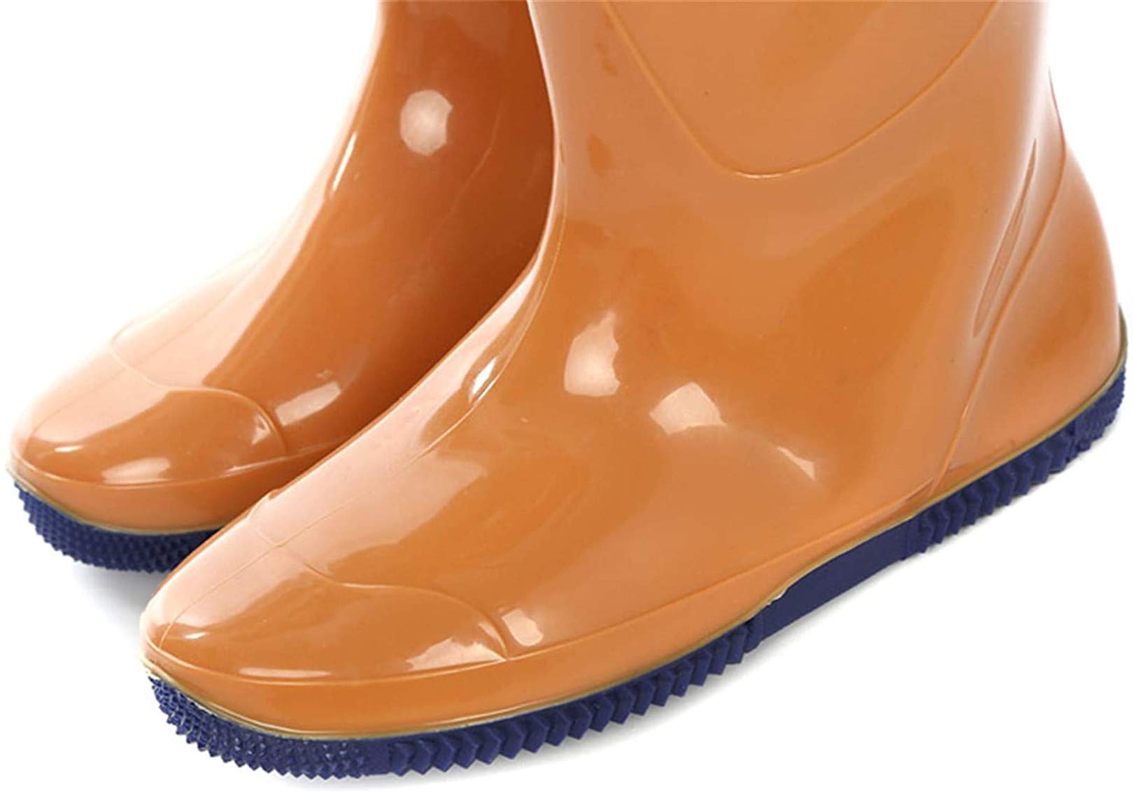 wasserdichte Gummi PVC Nylon Watstiefel Anglerhose für Männer und Frauen rutschfest und Verschleißfest Watstiefel Wathose Atmungsaktive Bootfoot Fisch Teich Watthosen,Gelb,42 EU