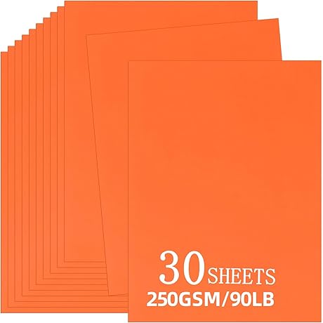 30 Sheets Neon Orange Cardstock Paper, Capture Radiance with Vibrant Expressions