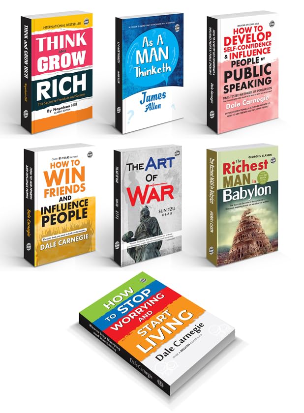 Image of 7 Powerful Books for Personal Growth & Financial Success : A Motivational Gift Set - Think & Grow Rich, The Art of War, How to Win Friends & More, Educational learning Book