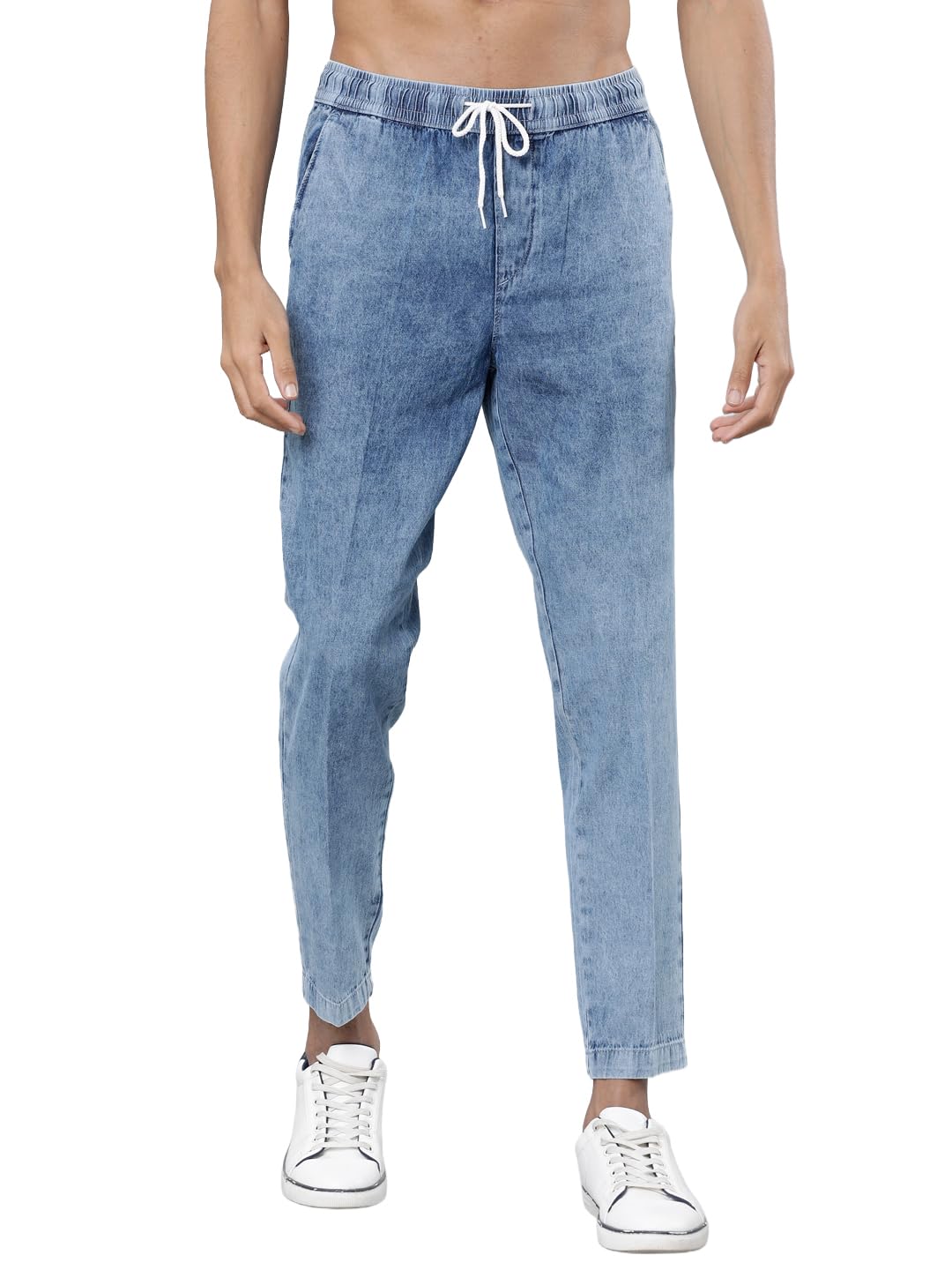 Highlander Men's Tapered Fit Denim Jeans Blue LIGHT BLUE - Image 1