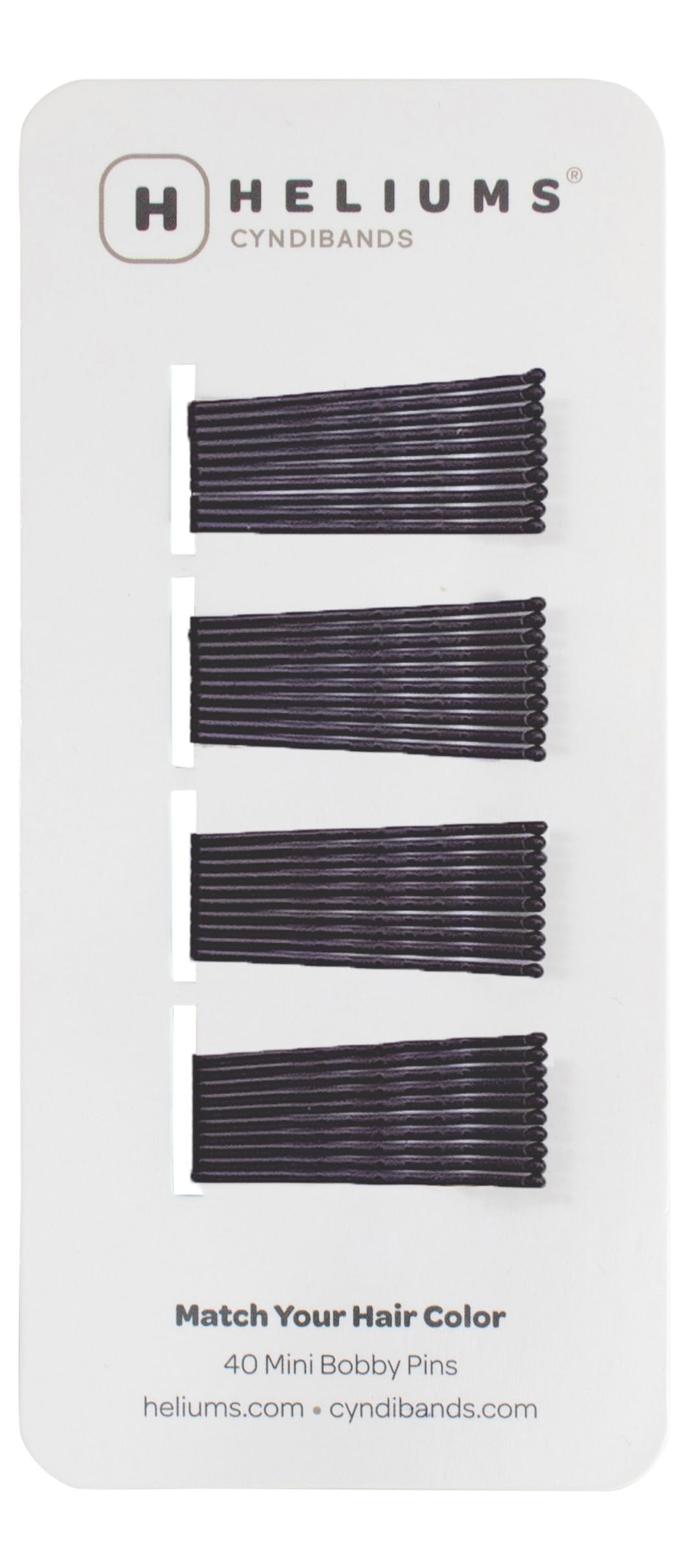 Heliums Small Kirby Pins - Dark Brown - 40 Count, 3.75cm Hair Grips - Mini Hair Pins For Women & Kids, 1 count (Pack of 40)