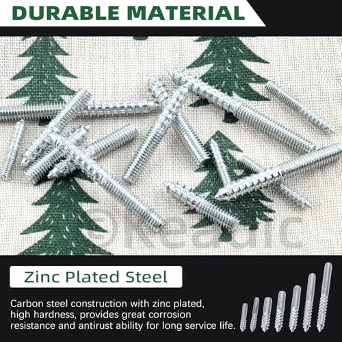 Image of Keadic 120Pcs Hanger Bolts, Silver Zinc Plated Hangers Bolt, M4 M6 Single Headed Bolts Self-Tapping Screw Hanger Bolts Wood Dowel Screw for Furniture