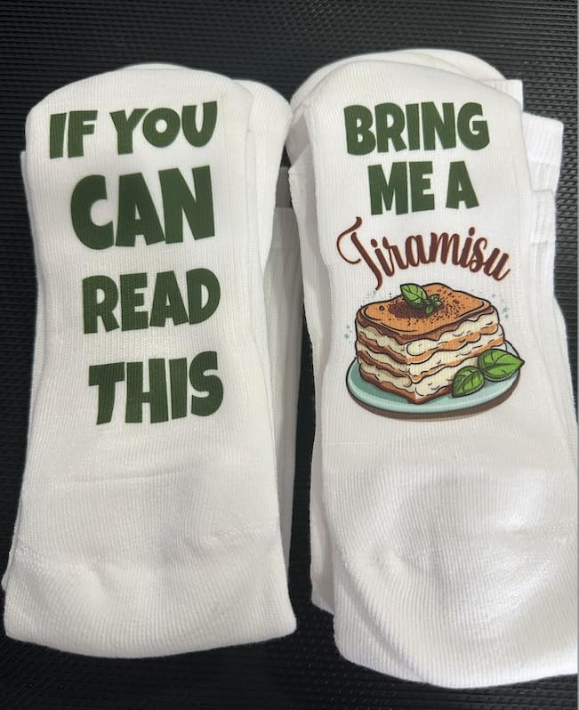 Funny Socks for Men and Women Bring me a Tiramisu2