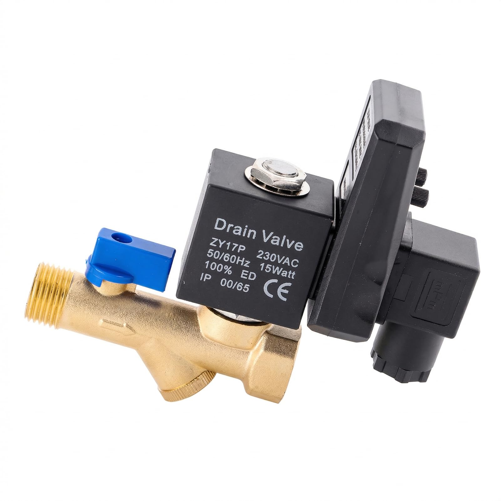 Vanne de Purge des Condensats D'air Comprimé, Purge Temporisée Programmable Avec Plage De Réglage de 0,5-10 S / 0,5-45 Min, économe En énergie pour les Compresseurs D'air (AC230V)