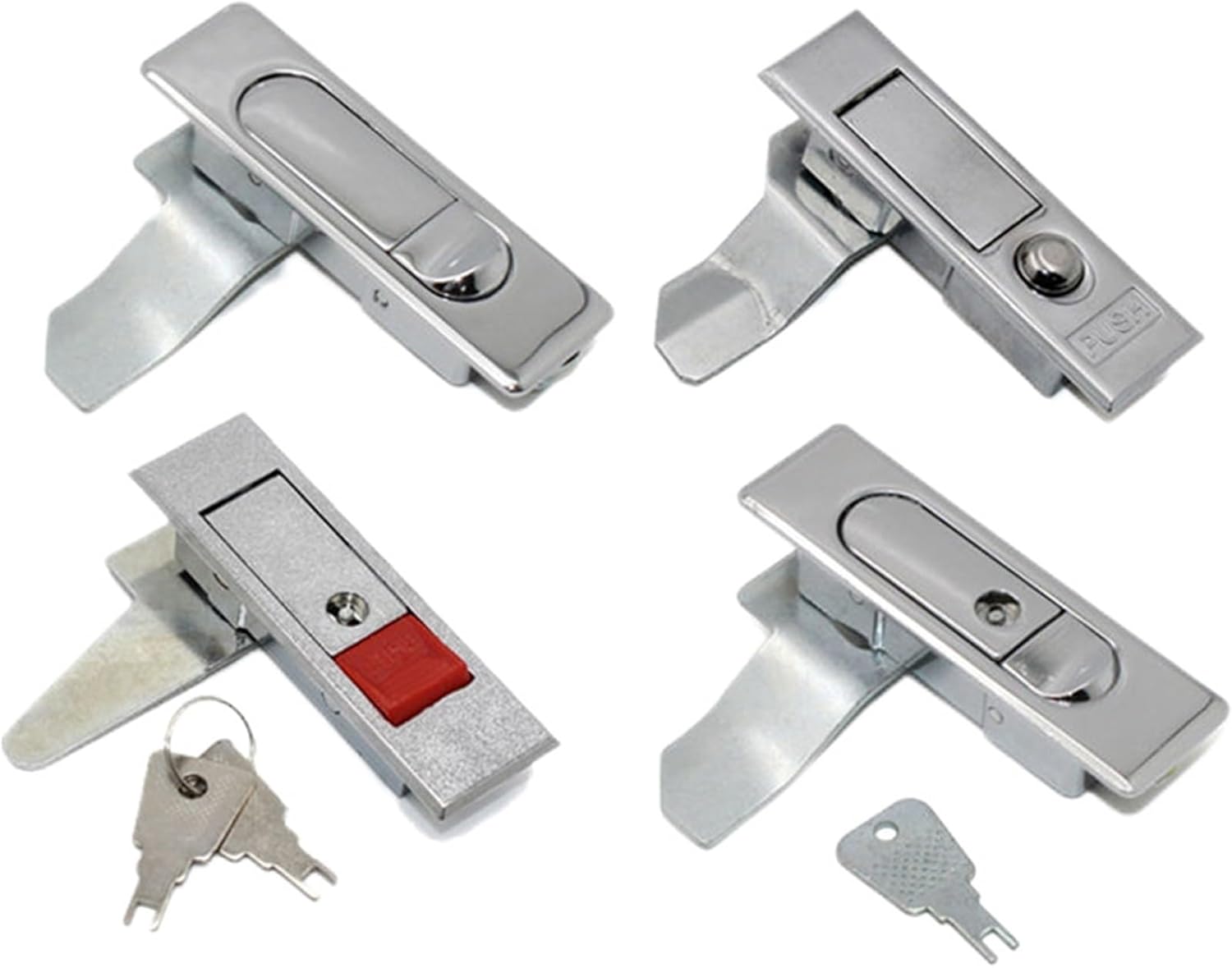 Plane Handle Panel Door Locks Electrical Cabinet Box Lock Furniture Drawer Wardrobe Locks 1Pcs(MS603 White Button,Without Key)