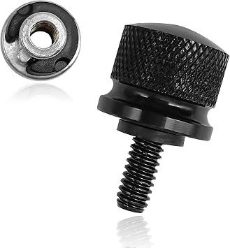 Stainless Motorcycle Seat Bolt Kit, 1/4-20 Thread Fender Seat Nut Kit Compatible with Harley Davidson 1996-2024, Black