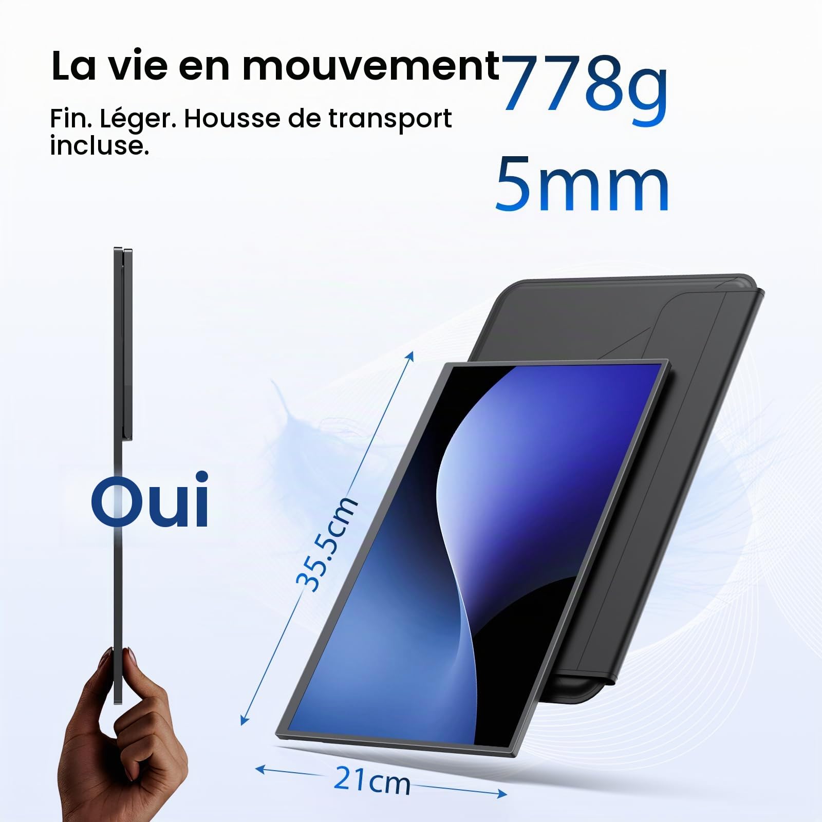 UPERFECT Ecran Portable sans Fil avec Batterie 8000mAh 15,6" 125% sRGB