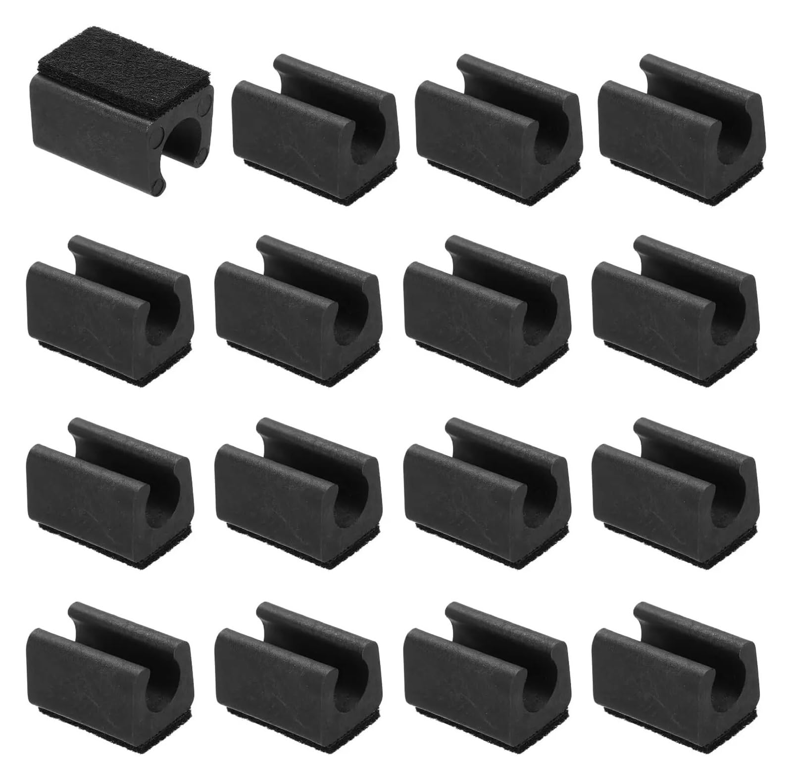 Protector de Muebles de Fieltro Paquete de 16/24 Fundas for Patas Silla con Almohadillas Fieltro, protección for el Suelo, Cubierta for Muebles y mesas for Suelos Madera Dura(Black,Size 1)