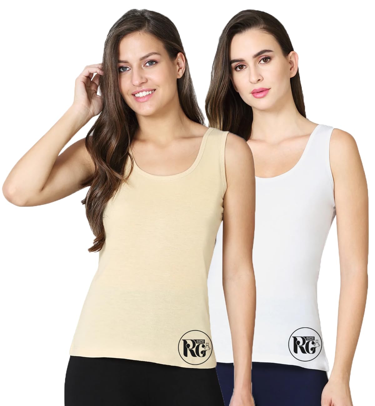 Women's Camisole Combo – Soft Cotton Tank Top, Sleeveless Regular Fit Fabulous Inners, (Pack of 2)-image-42
