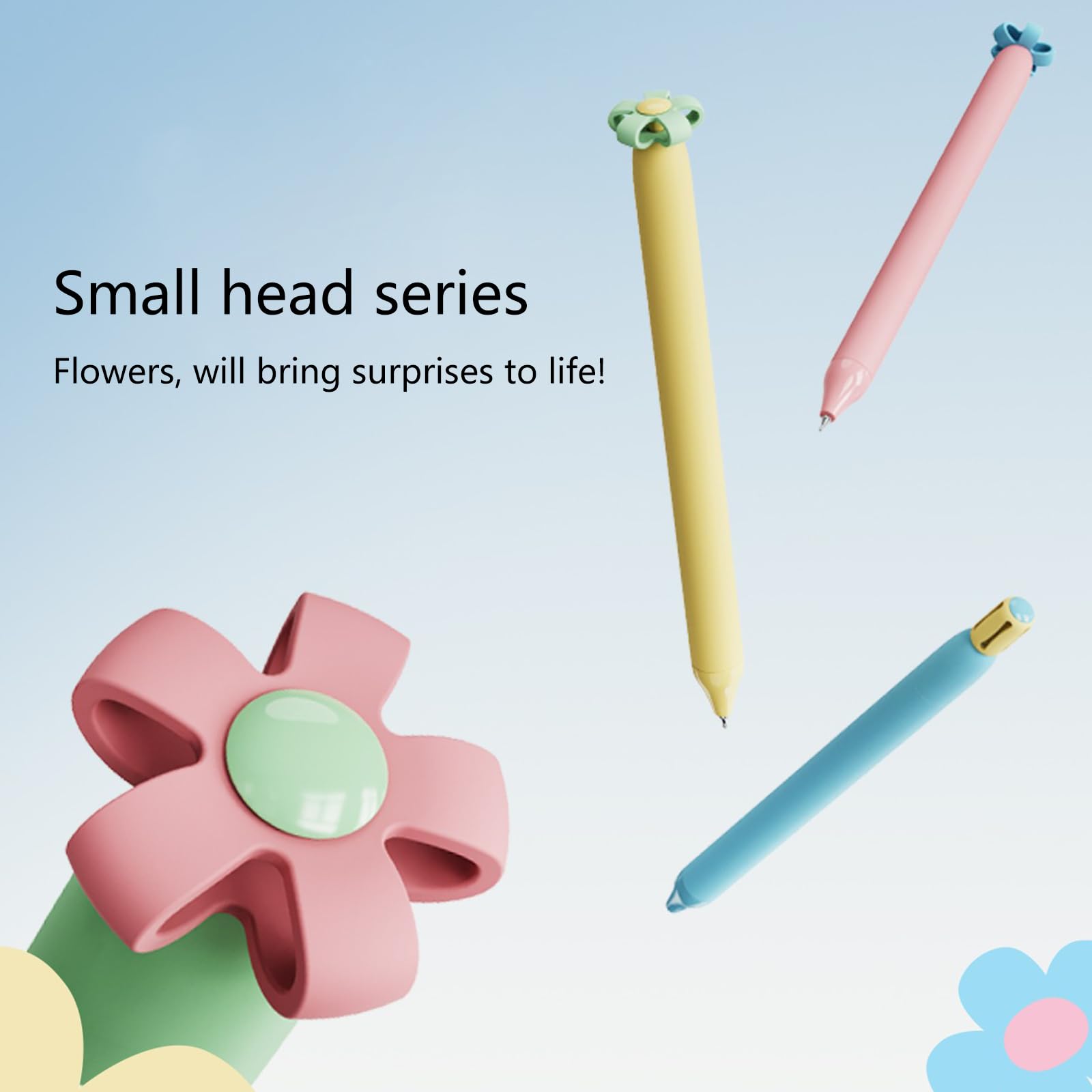 4Pcs Retractable Gel Pen Flower Gel Pen Novelty Writing Pen Christmas Party Supply For Student Children Game Reward — view 2