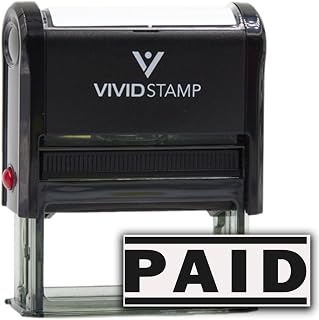 Paid Self Inking Rubber Stamp (Black) - Medium