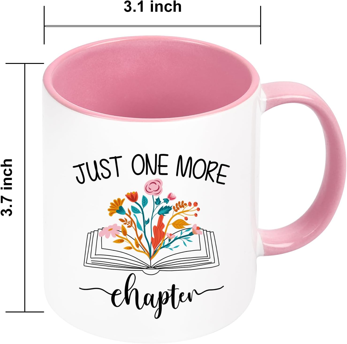 Cabtnca Book Lovers Gifts, Christmas Gifts for Book Lovers Women Readers, Just One More Chapter Mug, Librarian Gift for Readers, Bookaholic, 11 Oz - Image 7