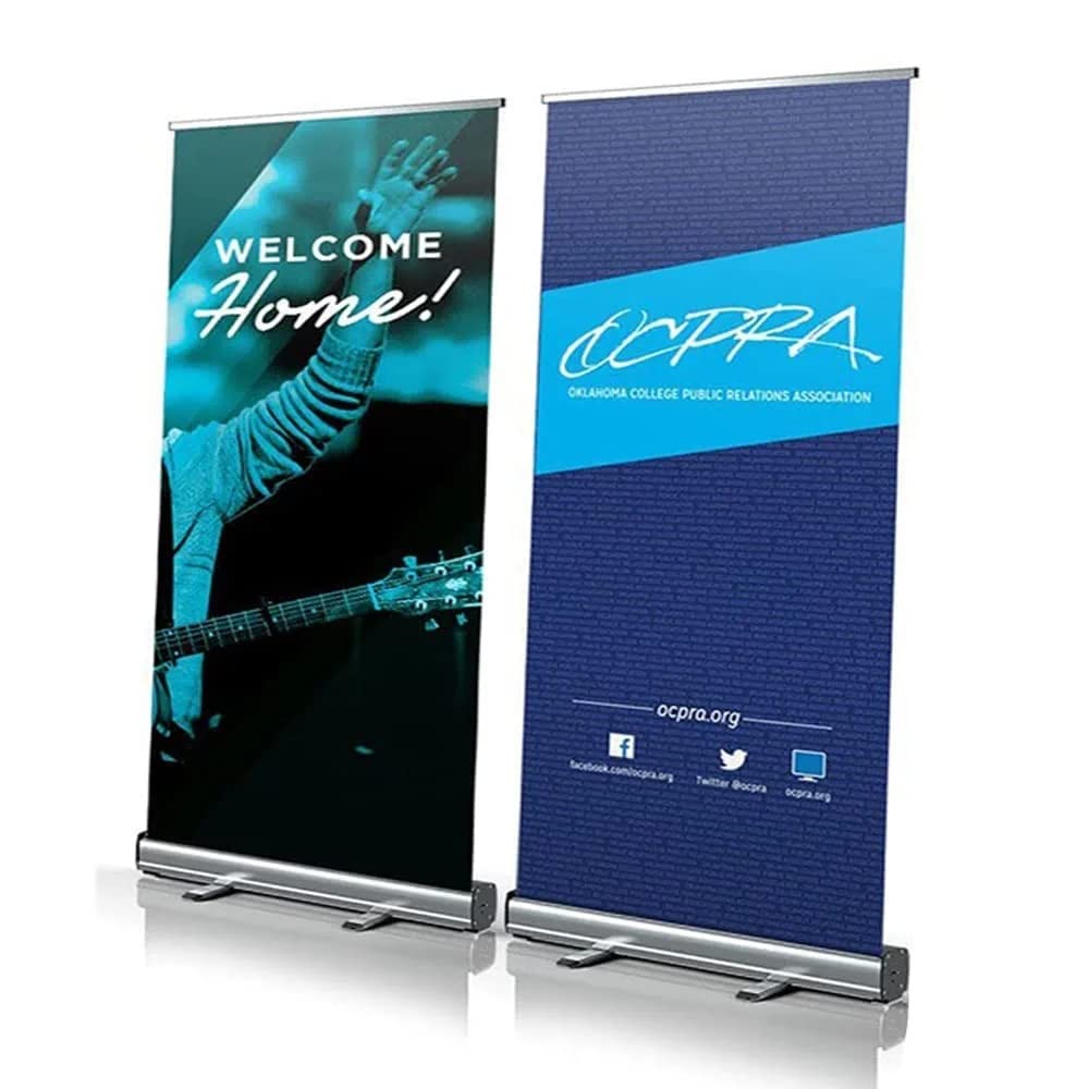 Miracle™ Aluminium Retractable Rollup Banner Stand for Store Display/Trade Show (2 x 5 ft) Pack of 2 Without Flex Banner