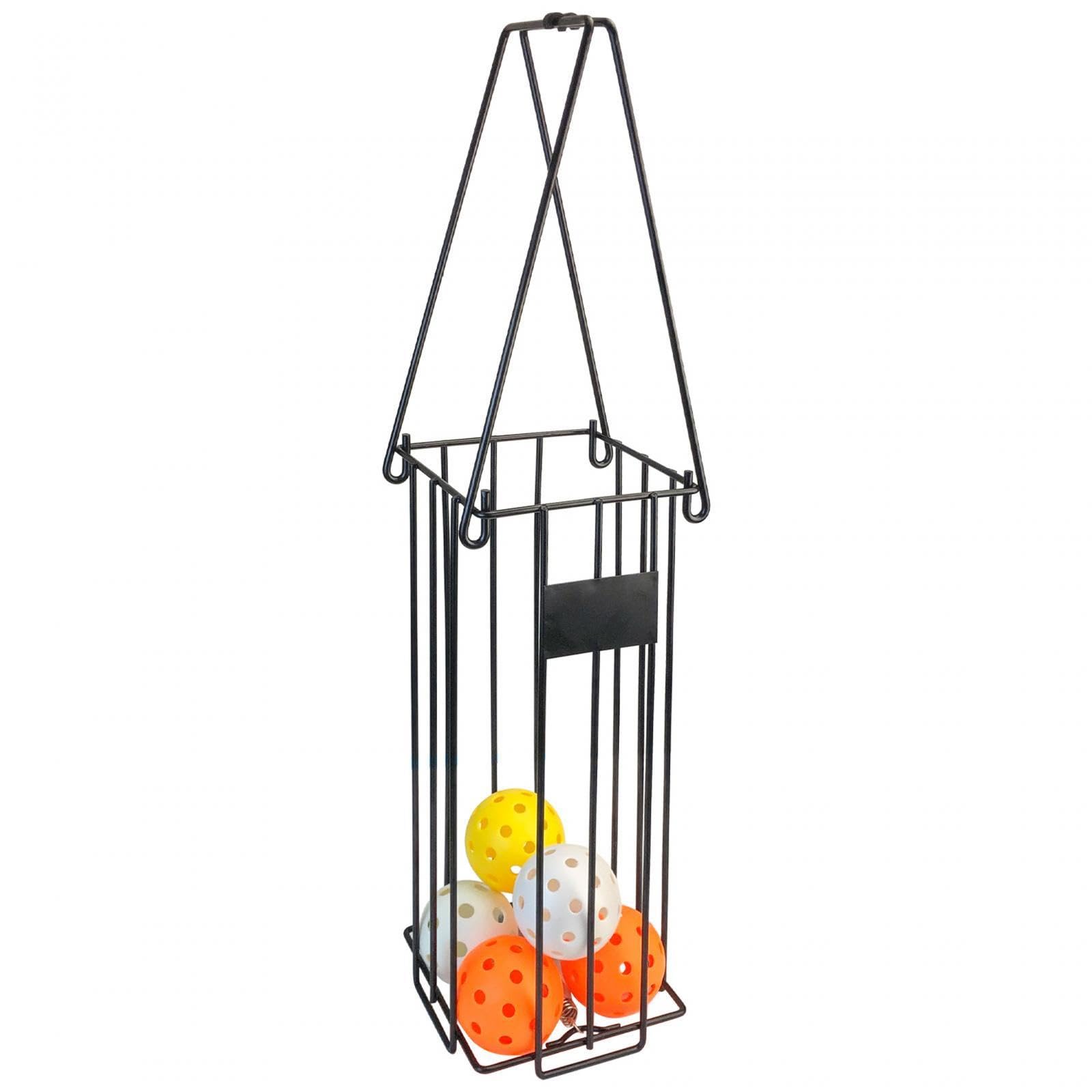 Cesta recogedora de Pelotas de Tenis y Pickleball con Asa, Carrito de Jaula para Entrenamiento