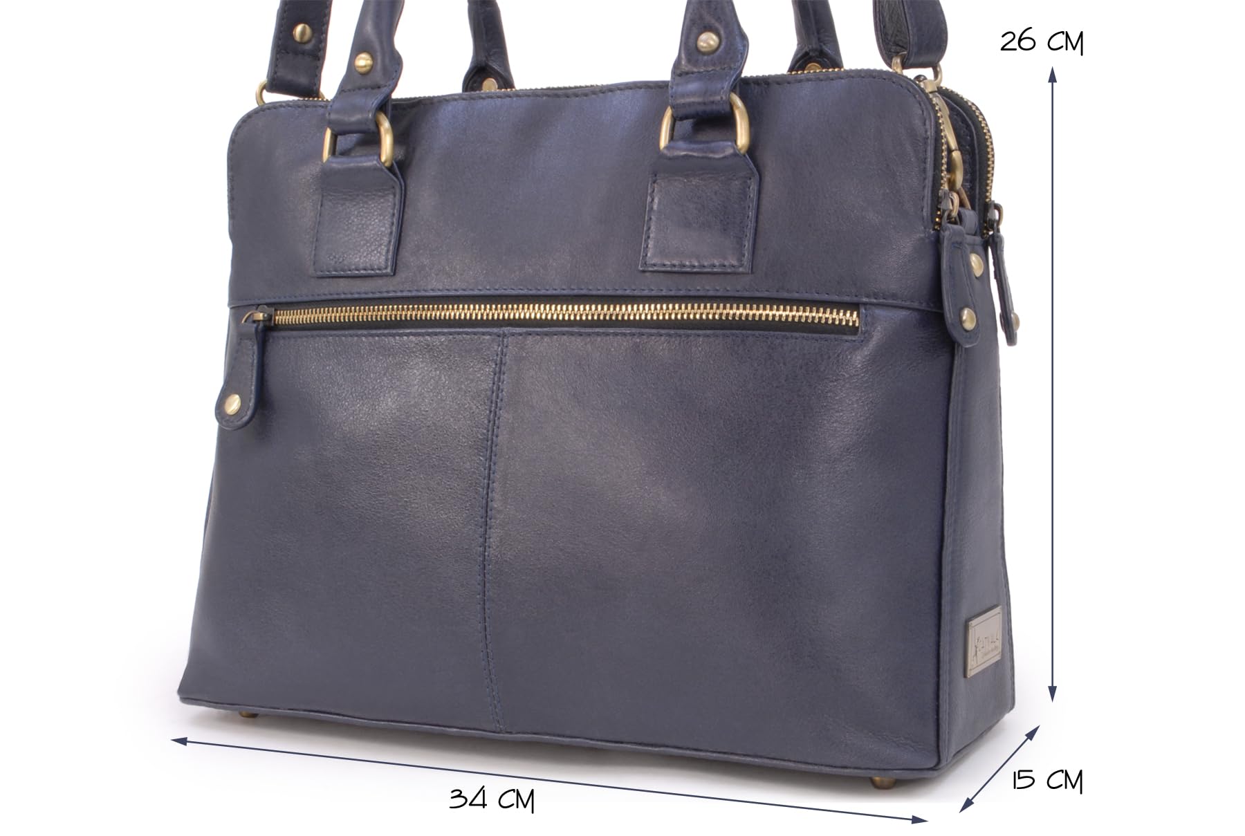 Catwalk Collection Handbags - Damska Duża Skórzana Torba na Ramię - Torebka Typu Tote z Przegrodami - Dodatkowy Regulowany Pasek - Victoria