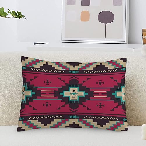 Miniatura 6 de Yekiua Funda de almohada con patrón étnico, patrón tribal nativo del suroeste de América, funda de cojín rectangular para cama, sofá, tamaño King,