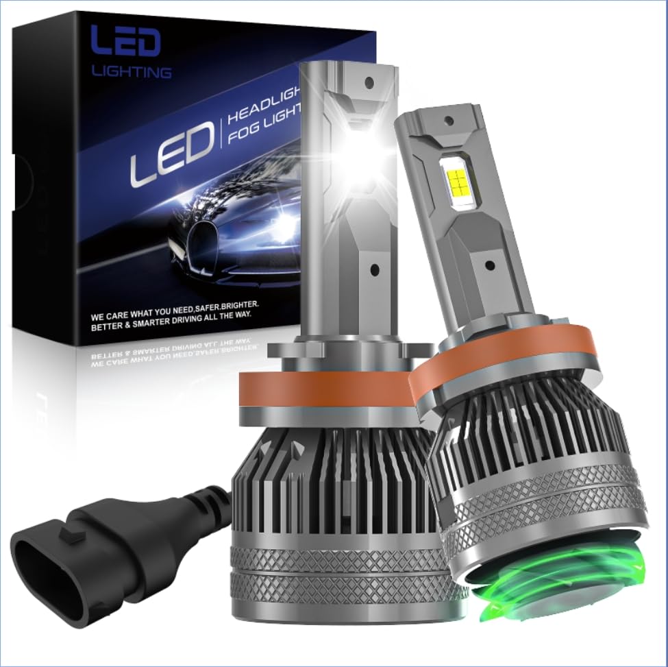 Lampadine LED H11 36000LM, 6000K, 600% bianca per fari, kit di conversione abbaglianti/anabbaglianti, lampadina alogena sostitutiva 1:1, pronta all'uso, faro anti-nebbia, 2 PEZZI