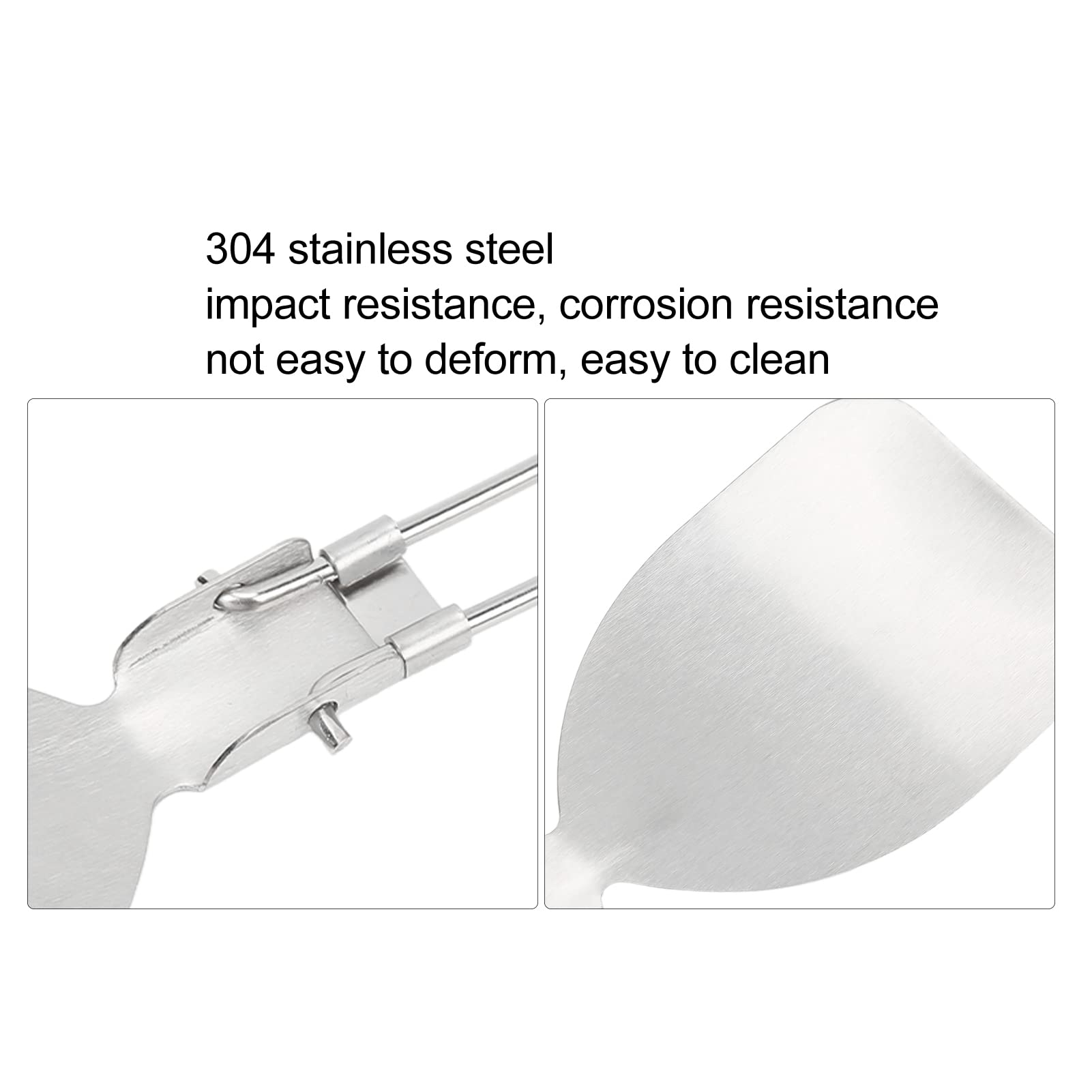 Restokki Foldable Camping Spatula, Titanium Spatula Frying Shovel with Folding Handle Food Turner for Outdoor Picnics Camping