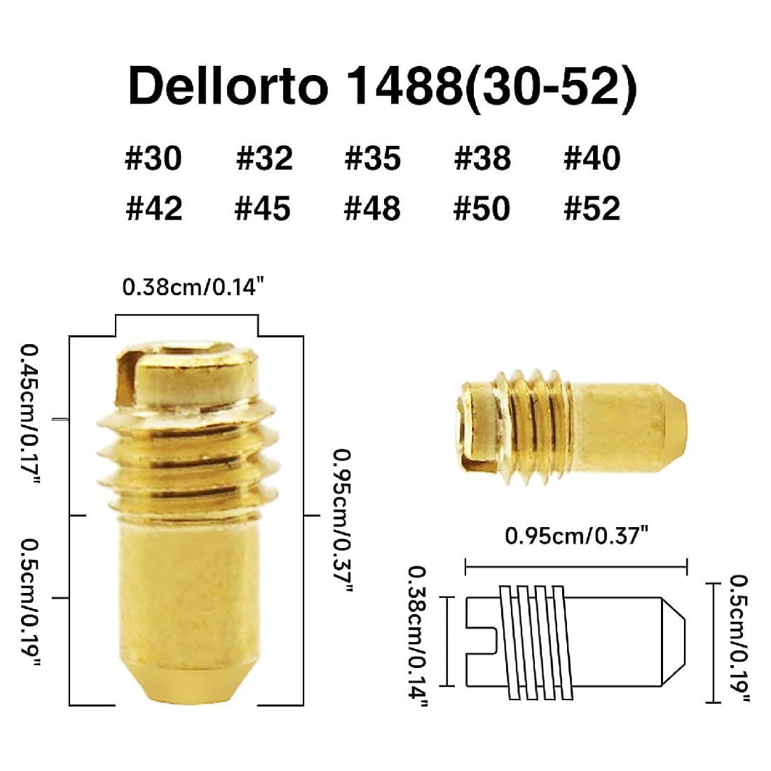 JSKWIKE 10 Pcs Accesorio De Motocicleta Jet De Ralentí para 1488 Dellorto PHBD MAMB UAUB PHBG M5Thread Reemplazo #30-52 Chorro De Carburador De Latón Thread Chorro JSKWIKE 10 Pcs Accesorio De Motocicleta Jet De Ralentí para 1488 Dellorto PHBD MAMB UAUB PHBG M5Thread Reemplazo #30-52 Chorro De Carburador De Latón Thread Chorro
