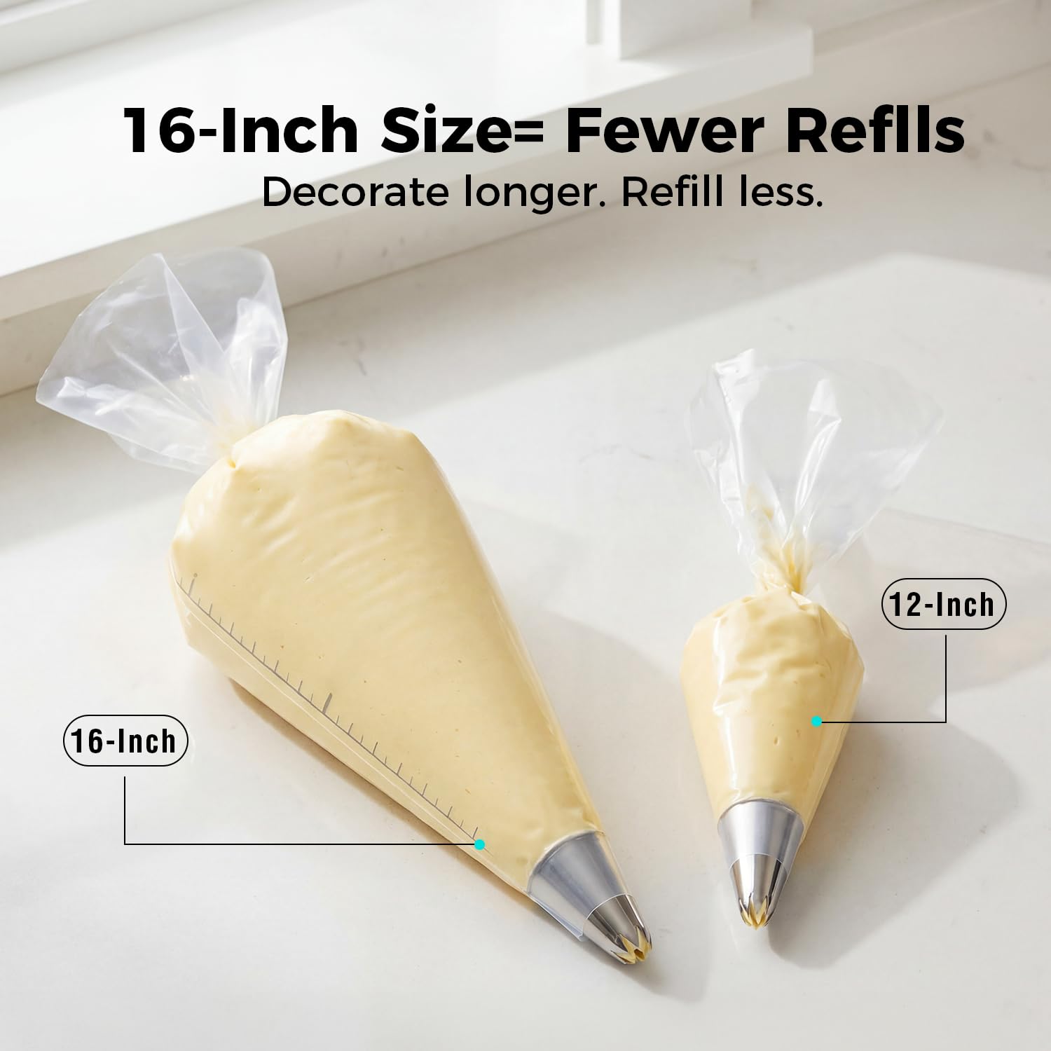 Bolsas desechables para decoración de pasteles, 12 pulgadas, paquete de 200 unidades
