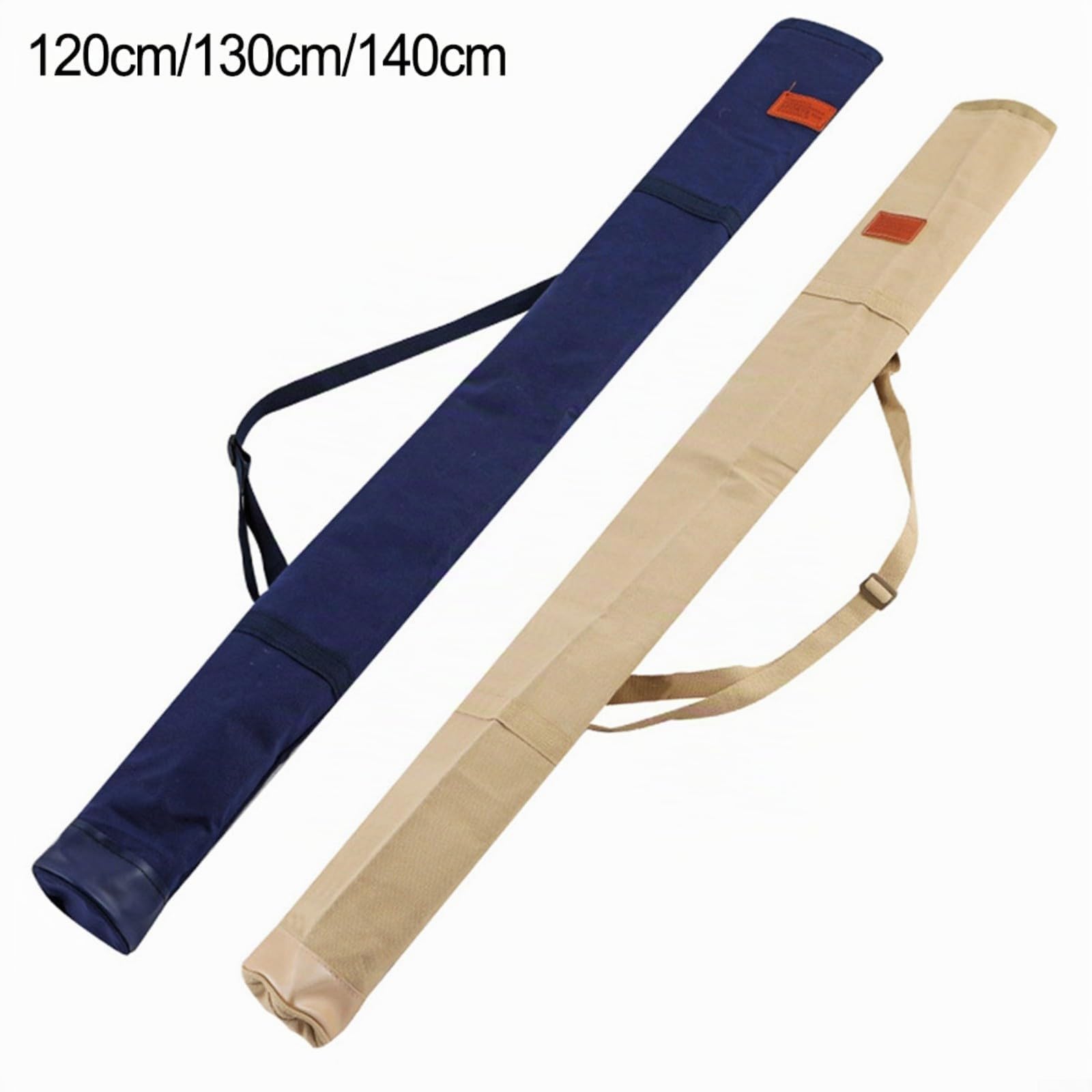 Estuche de lona para caña de pescar, bolsa de transporte impermeable con correa ajustable para el hombro para postes y aparejos de paraguas, equipo de 130 cm, Blue, 1,2 m