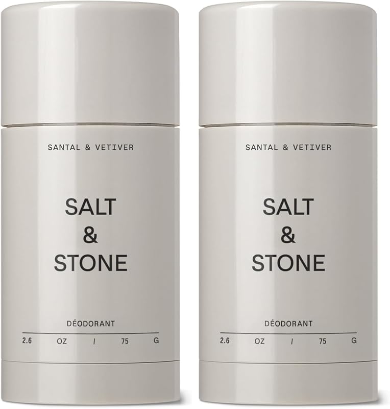 Desodorante Salt & Stone sem alumínio Santal & Vetiver, Pacote com 2